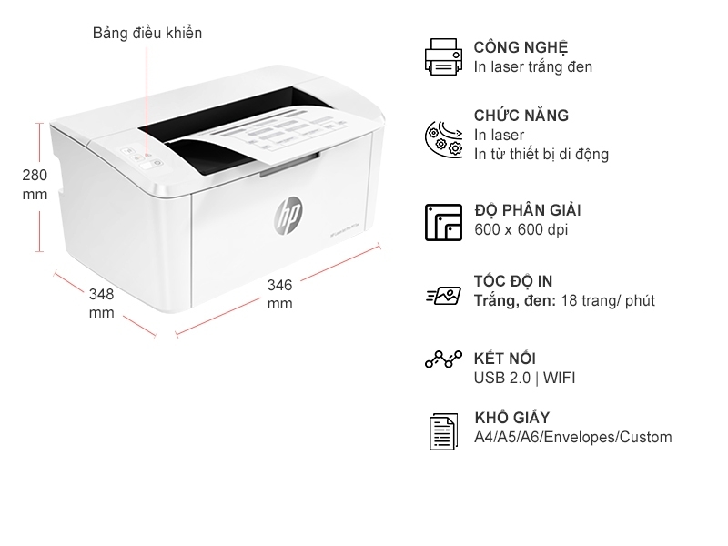 Máy in laser đen trắng HP LaserJet Pro M15W